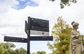 Signpost with directions to various attractions in Sydney, Australia.