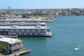 Beautiful view of Walsh bay with ferry boats in the ocean, the image was taken in high angle shot.