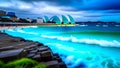 Sydney, Australia. Bondi Beach, overlooking the Sydney Opera House