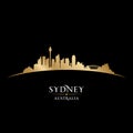 Sydney Australia city skyline silhouette black background Royalty Free Stock Photo