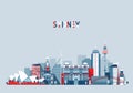 Sydney Australia City Skyline Vector Background Royalty Free Stock Photo