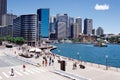 SYDNEY, AUSTRALIA - Dec 04, 2012: People walking along the Eastern Promenade in a sunny day at Circular Quay, Sydney city