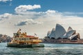 Golden Grove ferry in front of Opera House, Sydney, Australia Royalty Free Stock Photo