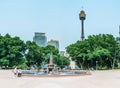 SYDNEY, AUSTRALIA, DECEMBER 29, 2019: Sydney Tower Eye viewed from Hyde park in Sydney, Australia Royalty Free Stock Photo