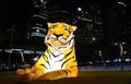 Larger than life lanterns in the shape of Tiger. Chinese zodiac animals at Circular Quay