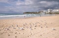 Panoramic view of Bondi Beach in summer cloudy day