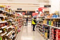 Grocery aisle at Coles supermarket during COVID-19 Delta outbreak lockdown