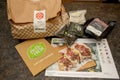 Hello Fresh tacos meal kit on a kitchen countertop