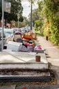 Household miscellaneous rubbish items put on curbside for council waste collection