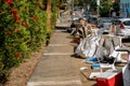 Household miscellaneous rubbish items put on curbside for council bulk waste collection