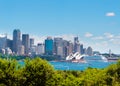 Sydney, Australia - January 11, 2014 : View over Opera House and Central Business District skyline Royalty Free Stock Photo