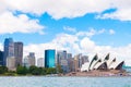 Sydney, Australia - January 11, 2014 : View over Opera House and Central Business District skyline Royalty Free Stock Photo