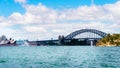 Sydney, Australia - January 11, 2014 : View over Opera House and Sydney Harbour bridge Royalty Free Stock Photo