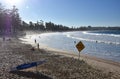 A sign reads Beach closed