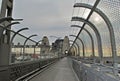 Empty Sydney Harbor Bridge Walkway, gloomy morning with gray skies