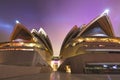 Sydney Opera House at night during Vivid festival Royalty Free Stock Photo