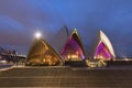 Sydney Opera House at night during Vivid festival Royalty Free Stock Photo