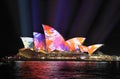 Sydney Opera House in colour Sydney Vivid festival Royalty Free Stock Photo