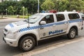 Police car parked on College Street, Sydney Australia.