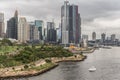 Skyline behind Millers Point in Sydney, Australia. Royalty Free Stock Photo