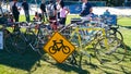 Second-hand bicycles shop at Canterbury Velodrome in the annual event of bicycle Classic Bicycle show.