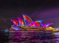 Sydney Opera House illuminated during Vivid Sydney Royalty Free Stock Photo