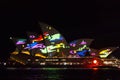 SYDNEY, AUSTRALIA - May 22, 2015: Sydney Opera House during Vivid Sydney festival. Vivid Sydney is an outdoor annual cultural Royalty Free Stock Photo