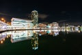 View of Darling Harbour bay, CBD, business and recreational arcade in Sydney, Australia at