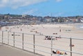 People relaxing and sunbathing at the beginning of warm season on Bondi beach Royalty Free Stock Photo