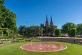 Sandringham Memorial Garden and Fountain with Saint Mary cathedral view