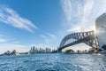 SYDNEY, AUSTRALIA - NOVEMBER 17, 2014: Sydney Harbour Bridge With Business district and Opera House. Cityscape. Sunlight