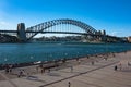 Sydney Harbour with iconic Sydney Harbour Bridge on sunny day