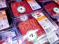 Quality lean ground mince beef in sealed plastic containers