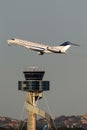 Bombardier Global Express XRS BD-700-1A10 long range luxury business jet aircraft N905T taking off from Sydney Airport with the