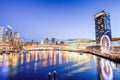 SYDNEY, AUSTRALIA - October 9th. 2017: Panorama night view of Darling Harbour, Sydney Royalty Free Stock Photo