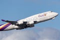 Thai Cargo Airways International Boeing 747 cargo aircraft departing Sydney Airport
