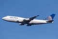 United Airlines Boeing 747 jumbo jet airliner taking off from Sydney Airport Royalty Free Stock Photo