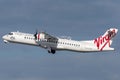 Virgin Australia Airlines ATR ATR-72 twin engine turboprop regional airliner aircraft taking off from Sydney Airport Royalty Free Stock Photo