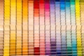 Paint swatches color samples on display at Bunnings Warehouse store