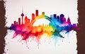 Sydney, Australia rainbow silhouette city skyline