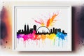 Sydney, Australia rainbow silhouette city skyline