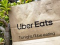 Uber Eats reusable and recyclable brown paper carrying bag