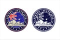 Sydney Australia Stamp Travel Design Vector Logo