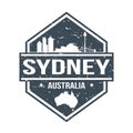 Sydney Australia Travel Stamp. Icon Skyline City Design Vector.