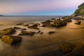Sydney Beach Sunset With Rock Pools