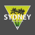 Sydney bondi palm beach vector art t-shirt design illustration