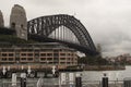 Sydney bridge with hotel in fore ground Royalty Free Stock Photo
