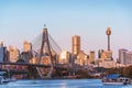 Sydney business district cityscape with Anzac bridge and harbour view Royalty Free Stock Photo