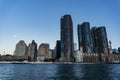 Sydney CBD cityscape with Barangaroo point at dusk