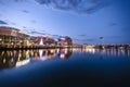 Sydney cbd darling harbour -december 23,2010 night scape with ni Royalty Free Stock Photo